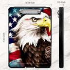 Clipboard with Storage,Plastic Storage Clipboard with Low Profile Clip, Heavy Duty Nursing Clipboards Foldable,Coaches Clipboard Case for Work, Teacher,Office School Supplies,American Flag Owl