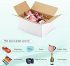 Eupako 10x7x5-Small-Shipping-Boxes-30-Pack-White-Corrugated-Box-Mailers, Cardboard Boxes for Packaging Small Business, Mailing