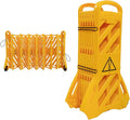 13FT Folding Security Gate, Portable Safety Barrier with Casters, Expandable Traffic Barricade Fence for Construction Site, Driveway, Parking, Event and Crowd Control