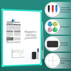 MaxGear Double-Sided Dry Erase Board for Wall, 16"x12" Hanging Whiteboard, Small Dry Erase White Board kit, Portable Whiteboard for Planning, Drawing, Memo, to Do List, Green Frame