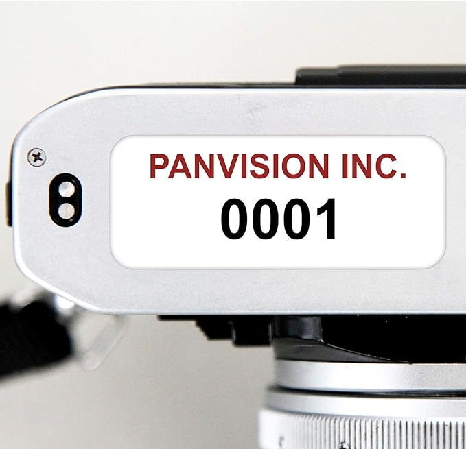 MyAssetTag Custom Asset Labels with Sequential Numbering | 0.5" x 1.25" Vinyl Tags with Heavy Adhesive, Pack of 100, Made in USA