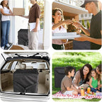Insulated Heated Delivery Bag with Handle - Portable Microwave Food Warmer, Collapsable Grocery Boxes - Picnic Lunch Pizza Container for Food Transport