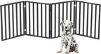 Pet Gate - 4-Panel Indoor Foldable Dog Fence for Stairs, Hallways, or Doorways - 72x24-Inch Wood Freestanding Dog Gates by PETMAKER (Black)