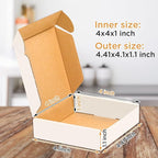 50 pack Small Shipping Box,4x4x1'',Corrugated Mailer,Wonfer Cardboard Box, White