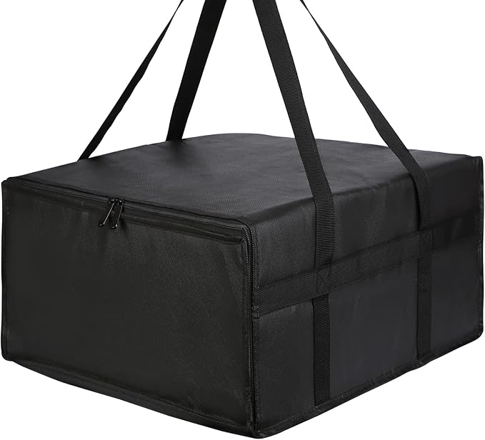 Musbus 24'x24'x14' Pizza Carrier Insulated Bags Large for Deliveries, Insulated Pizza Carrier Delivery Bag Food Bag for Personal and Professional Use, Black 4, 24W x 24D x 14H