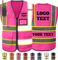 Custom Safety Vest High Visibility Reflective Vests with Logo Pockets Men Women Customize 2 two tone Work Vest Construction