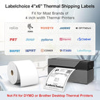 8 Rolls 450 Pcs 4x6 3-Proof Direct Thermal Shipping Labels Compatible with Zebra 2844 Zp-450 Zp-505 Zp-500, LabelChoice 3600 Labels 1" Core Permanent Adhesive Sticker Labels for Rollo, MUNBYN Printer