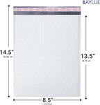 White 8.5x14.5 Inch Poly Bubble Mailers #3 | Self Seal Large Padded Envelopes | Air Cushioned Bubble Mailer | Usable Size 8.5x13.5 Inch | Waterproof Lightweight Mailing Shipping Bags | 100 Pack Bulk