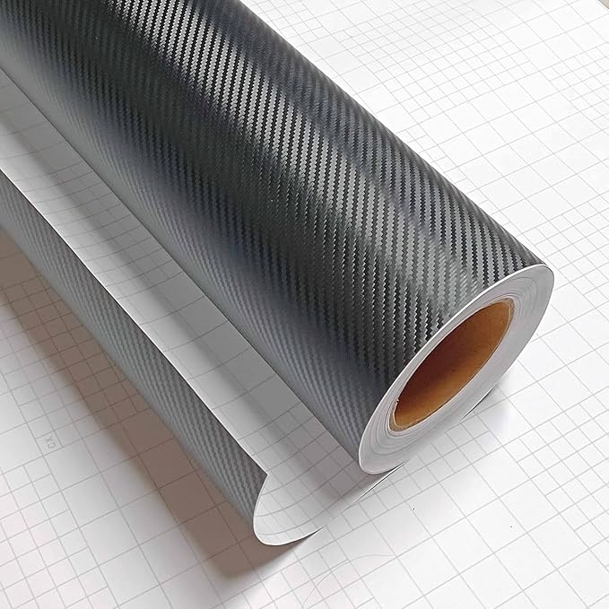 3D Black Carbon Fiber Vinyl Bubble Car Wrap Film Automotive DIY Decals (120" x 48" / 10 FT x 4 FT)