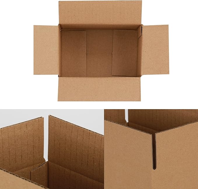 6x4x4 inches Shipping Boxes 50 Pack, Kraft Corrugated Small Cardboard Boxes for Mailing Packing, Brown