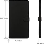 Car Registration and Insurance Holder, Leather Magnetic Shut Vehicle Glove Box Organizer for Document, Card, Driver License, Black