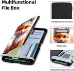 Clipboard with Storage Box & Pen Holder,Heavy Duty Clip Boards 8.5x11 for Nursing,High Capacity,School & Office Supplies,Cute Fox Artwork