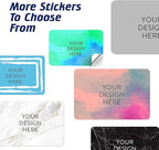 100 Custom Vinyl Stickers - Upload Your own Image, Text, Design, Logo - Personalized Logo Labels for Handmade, Packaging, Bottle, Jars, Candle, Brand Stickers (Blue Green, 4x2)