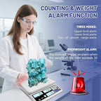 Industrial Counting Scale for Small Part (30kg, 66lb,1g), g/kg/lb,Coin Scale Built-in Battery,Digital Inventory Scale with Alarm Mode, RS-232 Interface for Printer Connectivity