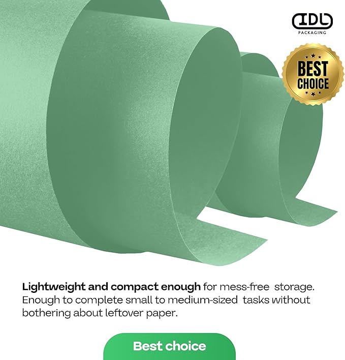 Christmas Green Kraft Paper Roll 36" x 1200" (100 ft) with Cutter - USA-Made Wrapping Paper for Packing, Moving, Shipping & Crafts/Arts - 100% Recyclable Natural Craft Material by IDL Packaging