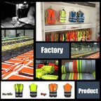 YOWESHOP High Reflective Visibility Safety Vest Custom Your Logo Safety Workwear with Reflective Strips and Front Zipper