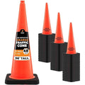 Xpose Safety 36 Inch Orange Traffic Cones Heavy Duty 12lb, 48-Pack - Multipurpose PVC Plastic Safety Cone for Parking, Soccer, Caution, Kids and Construction - DOT Approved