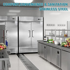 JINSONG 54" Commercial Refrigerator, 49 Cu.Ft Stainless Steel Reach-in Fridge with 2 Solid Doors, Upright Commercial Fridge for Restaurant, Bar, Shop, or Home Use
