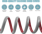 Floor Cord Cover Self Adhesive Cord Hider,10FT Cable Management, Extension Strip Protector for Wires, Prevent Cable Trips for Offices, Gyms, Exhibitions Cavity:0.39"(W) x 0.27"(H) Gray Wood