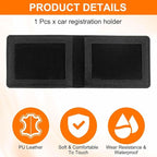 HARFINGTON Car Registration and Insurance Holder PU Leather Vehicle Glove Box Organizer Storage Accessories Car ID Holder with 4 Pockets for License ID Card Bank Card Documents, Black