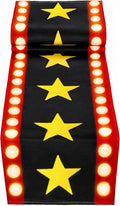 13 x 72 Inch Movie Night Table Runner with Gold Star Design - Movie Night Black Carpet Decoration for Birthday Party Supplies （Black）