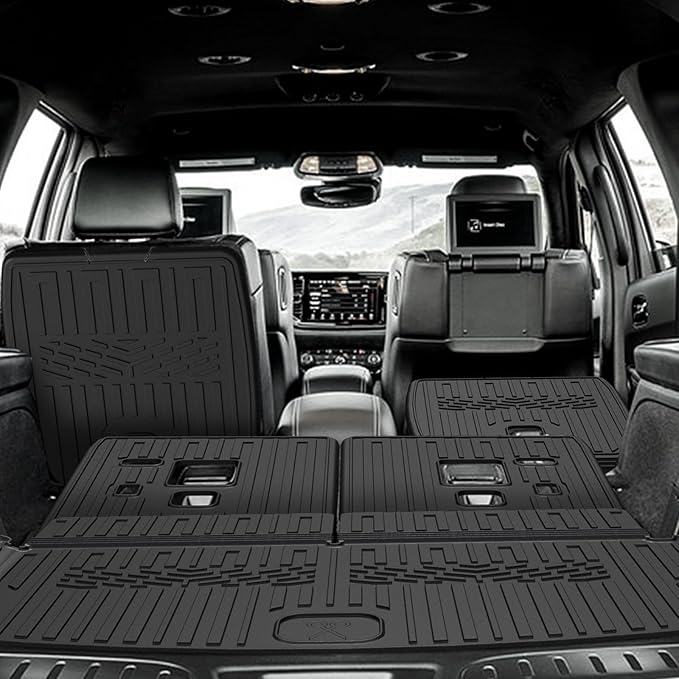 Kick Mats Backrest Mats for 2016-2025 2026 Dodge Durango 6 Seats Captain Chairs Car Mat Accessories, All Weather TPE Seat Back Covers GT RT CITADEL SRT 392 Hellcat(6 Seats 2nd Row Kick Mats)