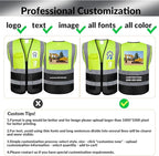 BeautyWill Custom Safety Vest Logo Class 2 High Visibility Reflevtive Vest Outdoor Protective Workwear
