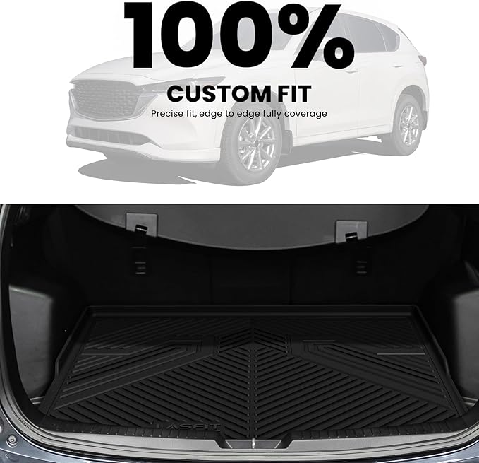 LASFIT Cargo Liner for Mazda CX5 2017-2025 (Fit Upper Cargo), TPE Custom Fit All Weather Trunk Mat for 2017 2018 2019 2020 2021 2022 2023 2024 2025 CX 5 Cargo Tray Accessories, Black