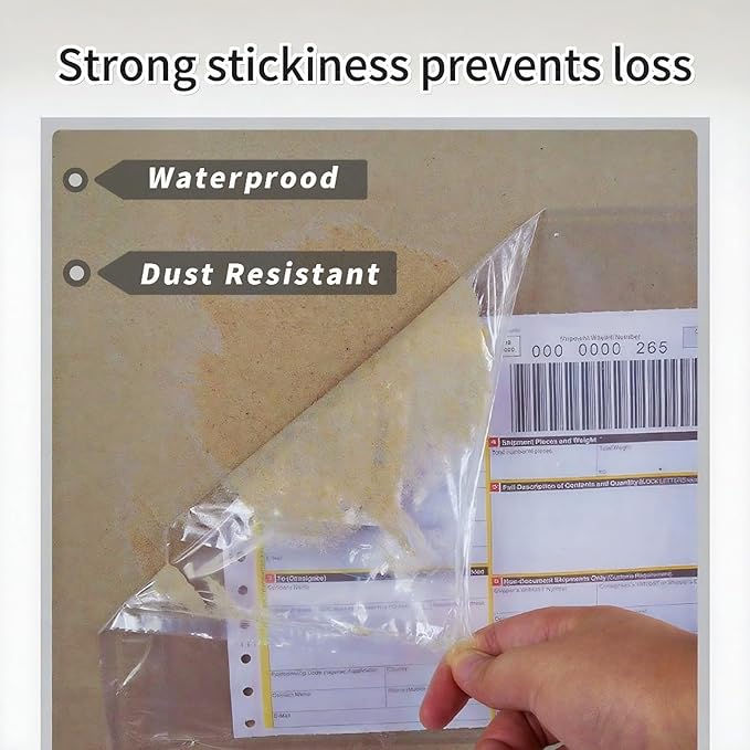 500Pcs 9.5" x 12"Packing List Envelopes Fit for 8.5x11 inch Packing Slip Invoice Sleeves Clear Self-Adhesive Mailing Labels for Envelope, Waterproof Shipping Pouch Enclosed Bags