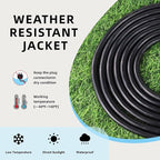 EP 12 Ft Outdoor Extension Cord - 12/3 SJTW Heavy Duty Black Extension Cable with 3 Prong Grounded Plug - Power Cord for Lawn, Garden, Appliances