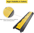 Yescom Cable Ramp Protector 2 Channel Garden Hose Protecitive 22000 Lbs Load Capacity Heavy Duty Speed Bump for Road Driveway Walkway