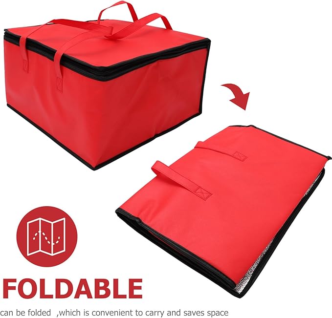 PRETYZOOM Insulated Bag for Food Packing, Large Capacity Pizza Packing Bags for Hot And Cold Food, Reusable Warming Carrier for Holiday, Picnic, Family Gathering