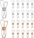 PATIKIL 50Pcs Paper Office Binder Clips, 1.26" Small Metal Wire Hollow Out Paper Clamps Long Tail Binder Clips for Photo Clothes Hanging Office Home Kitchen Food Package, Silver/Rose Gold