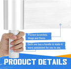 Frienda 12 Pcs 4 Inch Plastic Stretch Wrap Film Roll 500ft Clear Mini Moving Plastic Wrap Roll with Handle 80 Gauge Shrink Wraps Industrial Strength Shrink Film for Moving, Packing, Self Adhering