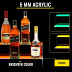 VEVOR LED Lighted Liquor Bottle Display Shelf, 2-Step 40-inch LED Bar Shelves for Liquor, Illuminated Home Bar Shelf with RF Remote & App Control 7 Static Colors 1-4 H Timing, Acrylic Lighted Shelf for 20 Bottles