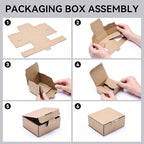 Small Shipping Boxes 3.5x3.3x1.6 Inches, 50-Pack Brown Corrugated Cardboard Gift Boxes for Mailing, Packaging & Storage