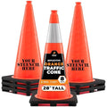 Xpose Safety 28 Inch Orange Traffic Cones with 6" Collar - 8 Pack Multipurpose PVC Plastic Safety Cone for Parking, Soccer, Caution, Kids and Construction - DOT Approved