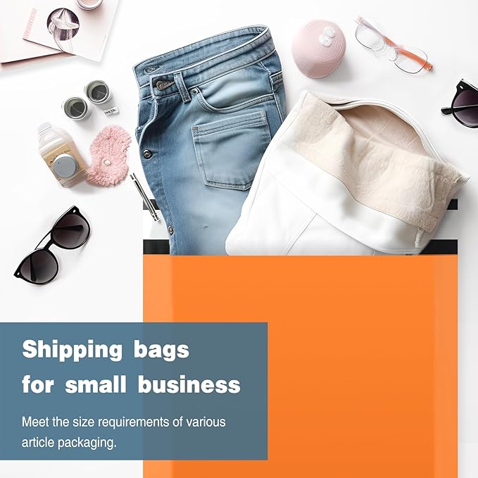 Famagic Poly Mailers 14.5x19 Inches 100 Pcs Orange Packaging Shipping Bags Mailing Envelopes Self-Seal Waterproof and Tear-Proof Mailers Bags for Small Business Clothing Boutique