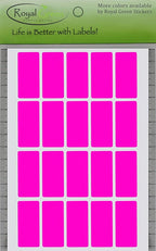 Royal Green Neon Pink Index tabs Color Labels 1.57 inch x 0.75 inch - Rectangular Colored File Stickers (40mm x 19mm) - 100 Pack