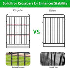 Heavy Duty Dog Playpen: 32 Steel Panels 40" Height, Square Steel Pipe with Reinforced Crossbars, 71FT 406 Sq.ft Portable Fence for Yard RV Camping, Snowy Black