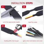 3/4" - 18 feet High Temp Heat Shrink Wire Loom, 2 to 1 Ratio Braided Heat Shrinkable Fabric Wire Management Sheath Sleeving