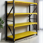 torage Shelves,Garage Shelving Heavy Duty Metal Adjustable Garage Shelves, Shelving Units Industrial Shelving for Warehouse (Yellow and Black, W59.1*D23.6*H78.7)