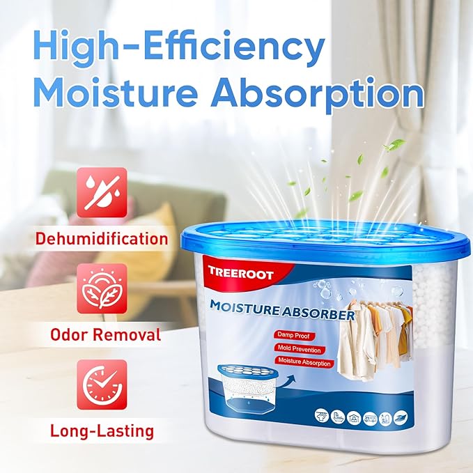 10 Pack Moisture Absorbers, 14 OZ Humidity Absorber Bucket, Moisture Absorbers for Closet, Dehumidifier Bucket for Wardrobes, Kitchens and Bathrooms, Fragrance Free Humidity Absorber