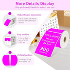 3 X 5 Inch Printable Waterproof Rectangle Color Coding Labels, 300 Per Roll Adhesive Color Coding Stickers for Bar-Codes, Address, Small Business Labeling, Fluorescent Purple