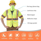 AYKRM 11 color High Vis Reflective Safety Vest for Women Men Security Pocket Zipper