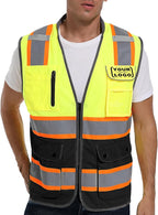 Reflective Safety Vest for Men and Women - High Visibility Construction Vest - Dual Tone Reflective Strips
