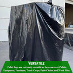 Farm Plastic Supply - Black Pallet Covers - 3 Mil - (55" x 53" x 75") - Heavy Duty Construction Grade Strength Pallet Bags, Pallet Covers, Polyethylene Pallet Bags, and Pallet Storage (50 Pack)