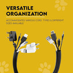 Cord Cover For Pets (Black, 10ft) - Durable PET Cable Protector for Dogs, Cats, and Other Pets - Critter Cord - Cord Protectors from Pets No Chew, Keep Cats from Chewing Cords - Puppy Proof Cord Cover