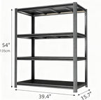 Metal Garage Shelving Unit, Heavy Duty 4-Tier Adjustable Storage Rack, Steel Shelving, 2000 lbs Capacity, Industrial Shelves for Heavy Tools and Equipment (54" H x 40" W x 18" D)