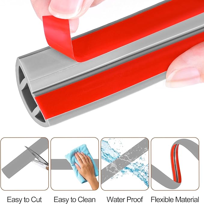 MYFAMIREA 10FT Floor Cord Cover for Wire Self Adhesive Cable Cavity Management PVC Extension Cord Hider Power Floor Wire Protector Cover Prevent Cable Trip for Office Home Outdoor (Gray, 1.97'')